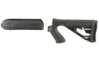 Adaptive Tactical EX Performance Stock Kit  Fits Mossberg 500 12 Gauge  Forend and M4 Style Stock  Black AT-02006