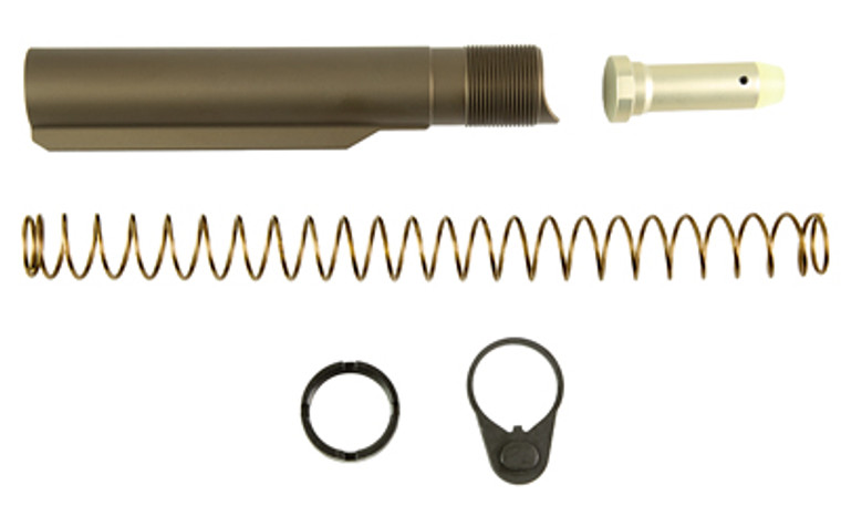 Aero Precision Enhanced Carbine Buffer Kit  Buffer Tube Complete Assembly  Anodized Finish  Kodiak Brown  Fits AR10 APRH101461C