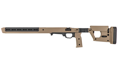 Magpul Industries Pro 700L Chassis Fixed chassis  Fits Remington 700 Long Action  Fits Most Long Action AICS Pattern Magazines  Ambidextrous  Billet Aluminum/Magpul Polymer Material  Flat Dark Earth MAG1003-FDE