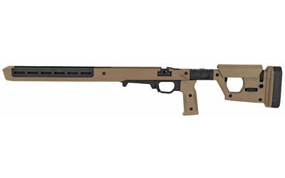 Magpul Industries Pro 700L Chassis Folding Stock  Fits Remington 700 Long Action  Fits Most Long Action AICS Pattern Magazines  Fully Adjustable/Ambidextrous  Push Button Folding  Billet Aluminum/Magpul Polymer Material  Flat Dark Earth MAG1002-FDE