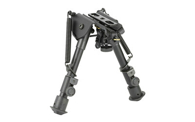 NcSTAR Bipod  Spring Loaded Folding Action  Friction Lock Legs  3 Adapters Included (AR-15 GI Handguard  Universal Barrel Mount  Weaver/Picatinny Type Rail with Sling Stud)  Fits Most Rifles with Swivel Stud  5.5"-8"  Black ABPGC
