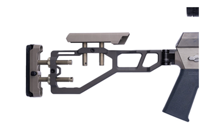 Q Fix Stock  Fully Adjustable Stock and Cheek Riser  Black and Clear Anodized Finish  Fits Q The Fix  Product Finishes  Shade Variations and Other Imperfections Are Normal Due to the Manufacturing Process ACC-FIX-STOCK-GRAY Q Fix Stock  Fully Adjustable Stock and Cheek Riser  Black and Clear Anodized Finish  Fits Q The Fix  Product Finishes  Shade Variations and Other Imperfections Are Normal Due to the Manufacturing Process ACC-FIX-STOCK-GRAY