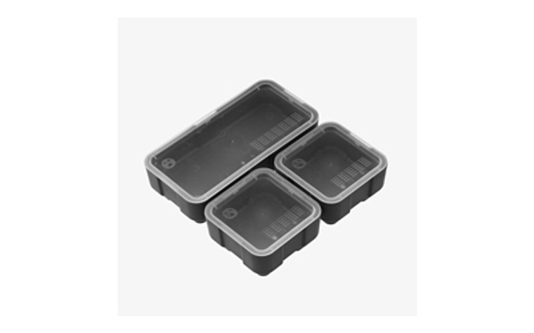 Magpul Industries DAKA Bins  2X2 and 2X4 Set  Compatible with DAKA GRID Organizer Panels  2X2 Measures 3.2"x 3.2"x 1.3" and 2X4 Measures 3.2"x 6.9"x 1.3" Internal  Matte Finish  Black  (1) 2X4 Bin and (2) 2X2 Bins Included MAG1389-BLK