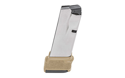 Springfield Magazine  9MM  15 Rounds  Fits Hellcat  with  Flat Dark Earth Base  Stainless  Silver HC5915F