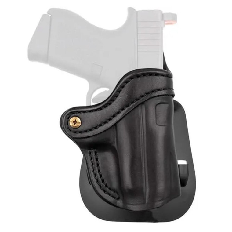 1791 Gunleather PDH-C Optic Ready  OWB Paddle Holster  Fits Optic Ready Sub-Compact Size Pistols  Matte Finish  Stealth Black Leather  Right Hand OR-PDH-C-SBL-R