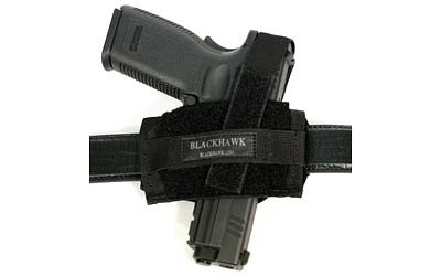 BLACKHAWK Flat Belt Holster  Fits Medium Revolvers  Ambidextrous  Black 40FB02BK