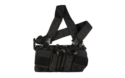 Haley Strategic Partners D3CRX  Chest Rig  Nylon Construction  Black  Includes (4) Rifle Magazine Pouches  (4) Pistol Pouches  (2) Pouches  X-Harness D3CRX-1-1-BLK