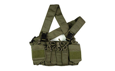 Haley Strategic Partners D3CRX  Chest Rig  Nylon Construction  Ranger Green  Includes (4) Rifle Magazine Pouches  (4) Pistol Pouches  (2) Pouches & X-Harness D3CRX-1-1-RG