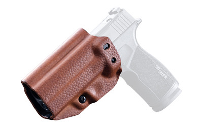 Mission First Tactical Hybrid Holster  Inside Waistband Holster  Ambidextrous  Fits Sig P365 X-Macro  Kydex with Leather Shell  Includes 1.5" Belt Attachment  Brown H3-SIG-6-BR1
