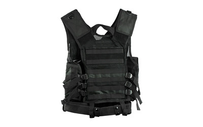 NcSTAR Tactical Vest  Nylon  Black  Size Medium- 2XL  Fully Adjustable  PALS Webbing  Pistol Mag Pouches  Rifle Mag Pouches  Includes Pistol Belt with Additional Accessory Pouches CTV2916B