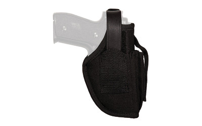 Uncle Mike's Cordura Hip Holster  With Pouch  Size 16  Fits Medium Auto With 3.75" Barrel  Ambidextrous  Black 70160