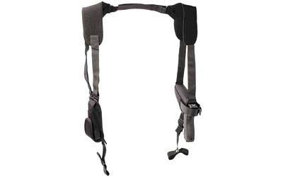 Uncle Mike's Horizontal Pro Pak Shoulder Holster  Size 15  Fits Large Auto With 4.5" Barrel  Ambidextrous  Black 77150