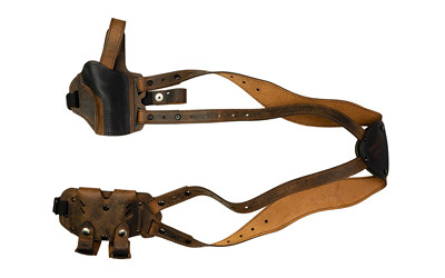 Versacarry Shoulder Holster Deluxe  Fits 1911 Pistols  Leather and Kydex  Distressed Brown  Right Hand SH22