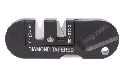 Cold Steel 3-IN-1 Knife Sharpener  3.2" Overall Length  GRN Black Handle CS-KS-31SCDR