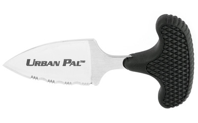 Cold Steel Urban Pal  1.5" Fixed Blade Knife  Drop Point  3/4 Serrated Edge  AUS 8A/Polished  Black Kraton  Secure-Ex Sheath CS-43LS