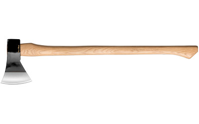 Cold Steel Trail Boss  Axe  Black and Silver  Plain Edge  1055 Carbon  27" Natural Wood Handle CS-90TA