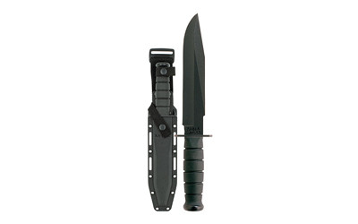 KA-BAR Knives KA-BAR  Fighter  Fixed Blade Knife  8" Blade Length  12.8" Overall Length  Clip Point  1095 Cro-Van Steel  Matte Finish  Black  Includes Plastic Sheath 1269