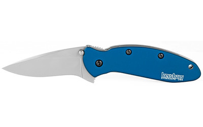 Kershaw Scallion  2.4"  Assisted Folding Knife  Clip Point  Plain Edge  420HC/Satin  Anodized Aluminum  Thumb Stud/Pocket Clip  Navy Blue 1620NB