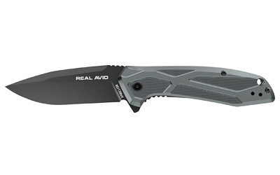 Real Avid RAV-2  Folding Knife  Plain Edge  Matte Finish  Blue Black  Aluminum Handle  3.25" Blade Length  7.75" Overall Length  Liner Lock  Assisted Opening  Stainless Steel AVRAV2