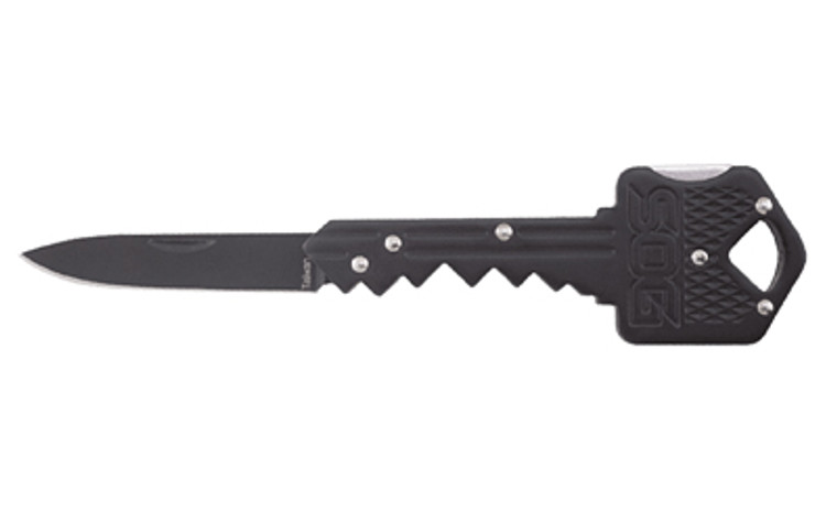 SOG Knives & Tools Folding Key Folding Knife  1.5" Straight Edge DropPoint  Black Stainless Steel Handle  420J2 Steel  Satin Finish  Black SOG-KEY-101 SOG Knives & Tools Folding Key Folding Knife  1.5" Straight Edge DropPoint  Black Stainless Steel Handle  420J2 Steel  Satin Finish  Black SOG-KEY-101