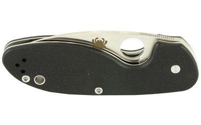 Spyderco Efficient  2.98" Folding Knife  8Cr13MoV  Plain  Drop Point  Circle Thumb Hole/Pocket Clip  Black G10 C216GP