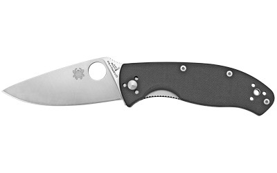 Spyderco Tenacious  3.39" Folding Knife  8Cr13MoV/Satin  Plain  Circle Thumb Hole/Pocket Clip  Black G10  Box C122GP