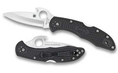 Spyderco Delica4  2.9" Folding Knife  Clip Point  Plain Edge  VG10/Satin  Gray FRN  Emerson Wave/Circle Thumb Hole/Pocket Clip C11PGYW