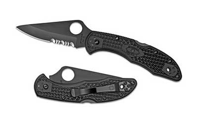 Spyderco Delica4  2.875" Folding Knife  Combo Edge  VG10/Black  Kraton Handle C11PSBBK