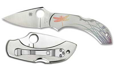 Spyderco Dragonfly  2.313" Folding Knife  Plain Edge  Dragonfly Etching  VG-10  Stainless C28PT