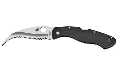 Spyderco Civilian  4.125" Folding Knife  Reverse S  SpyderEdge Edge  VG10/Satin  Black G10  Circle Thumb Hole/Pocket Clip C12GS