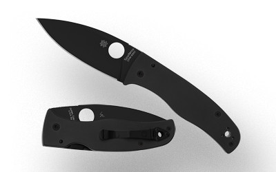 Spyderco Bodacious  Folding Knife  SpyderEdge Serrated Blade  Black G-10 Handle  Matte Finish  Black  3.66" Blade Length  CPM-S30V Steel C263GSBK