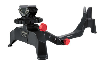 Birchwood Casey Foxtrot Shooting Rest  Padded Front and Rear  Adjustable Elevation  Detachable Rear For Use With Handguns  Shooting Rest  Black/Red BC-CSR