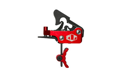 Elftmann Tactical Apex  Adjustable Trigger  Curved with Red Shoe  Fits AR-15  Anodized Finish  Red APEX-R-C