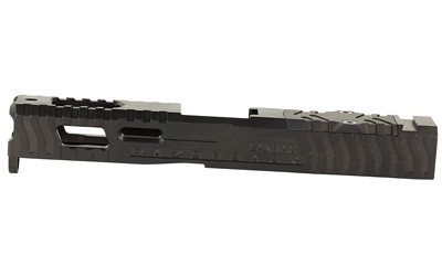 LanTac USA LLC Razorback Stripped Slide  Fits Gen 1-3 Glock 19  RMR Cut with Plate  DLC Finish  Black 01-GSS-GEN13-G19-LT