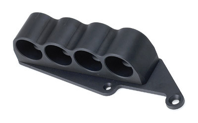 Mesa Tactical 4-Shell Left Side Saddle  12 Gauge  Rugged  Reliable On-gun Shotshell Carriers  Fits Remington 870  Black 90320