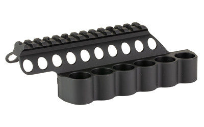 Mesa Tactical SureShell  6-Shell Side Saddle with 5 1/2" Rail Fits Beretta 1301 Competition  12 Gauge  Aluminum  Matte Finish  Black 94210