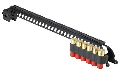 Mesa Tactical 6-Shell Side Saddle  12 Gauge  SureShell Saddle with Rail  20"  Remington 870 12 Gauge  Black 92130