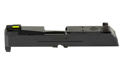Ruger MAX-9 Slide Assembly  Complete Slide  Includes Sights  Barrel  Extractor  and Other Slide Components  Compatible with Ruger MAX-9  Optic Ready  Black Oxide Finish  Black 90744