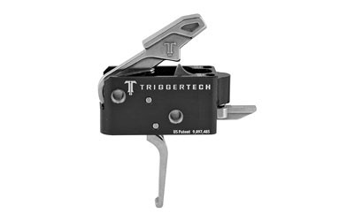 TriggerTech Trigger  3.5LB Pull Weight  Fits AR-15  Competitive Flat Trigger  Two Stage  Stainless Finish  Includes Installation Tools  Instruction Book  & TriggerTech Patch AR0-TBS-33-NNF