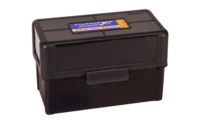 Frankford Arsenal Hinge-Top Ammo Box  510  50 Rounds  Fits 270 Winchester  30-06 Springfield and .410 Gauge 3" Shells  Smoke Gray  Plastic 1083790