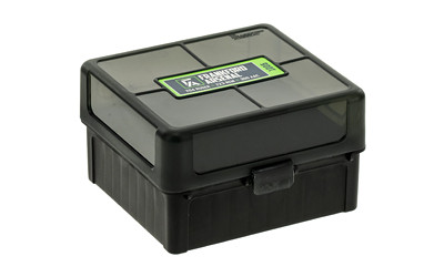 Frankford Arsenal Hinge-Top Ammo Box  1005  100 Rounds  Fits 17 Remington  .222 Remington and .223 Remington  Smoke Gray  Plastic 1083799