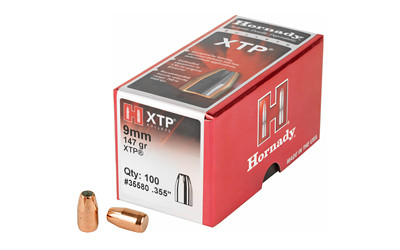 Hornady XTP  .355 Diameter  9MM  147 Grain  Hollow Point  100 Count 35580