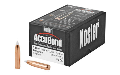 Nosler AccuBond  .264 Diameter  6.5MM  140 Grain  Spitzer Boat Tail  50 Count 57873