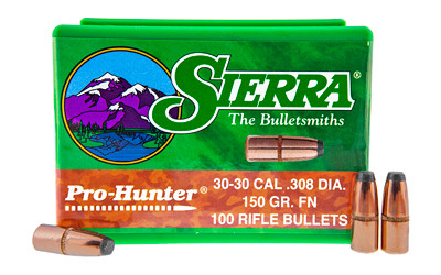 Sierra Bullets Pro Hunter  .308 Diameter  30-30 Caliber  150 Grain  Flat Nose  100 Count 2000