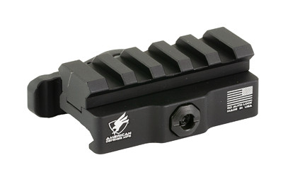 American Defense Mfg. Picatinny Riser  Quick Detach Mount  Fits Picatinny  5 Slots  Anodized Finish  Black AD-170-VPG-5LUG-STD