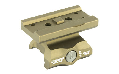 Geissele Automatics Super Precision  Mount  Fits Aimpoint T1  Absolute Co-Witness  Desert Dirt Color  Product Finishes  Shade Variations and Other Imperfections Are Normal Due to the Manufacturing Process 05-401S