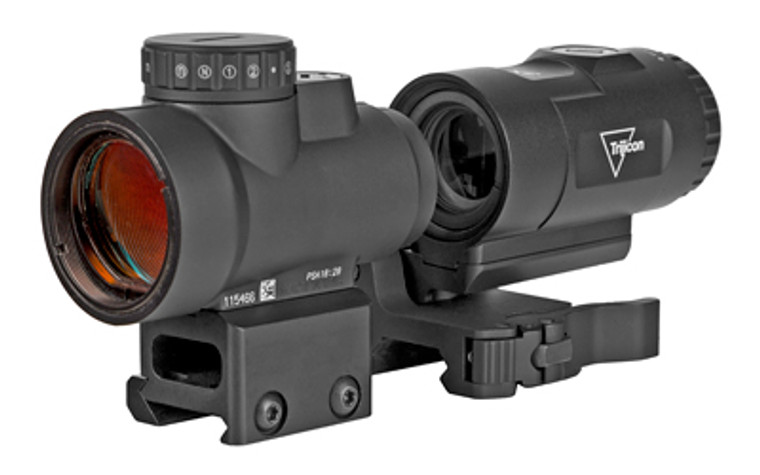 Trijicon MRO HD  Red Dot  1X25  68MOA Circle With 2MOA Center Dot  Black  Full Co-Witness Mount   3X Magnifier With Adjustable Height Quick Release  Flip to Side Mount MRO-C-2200057