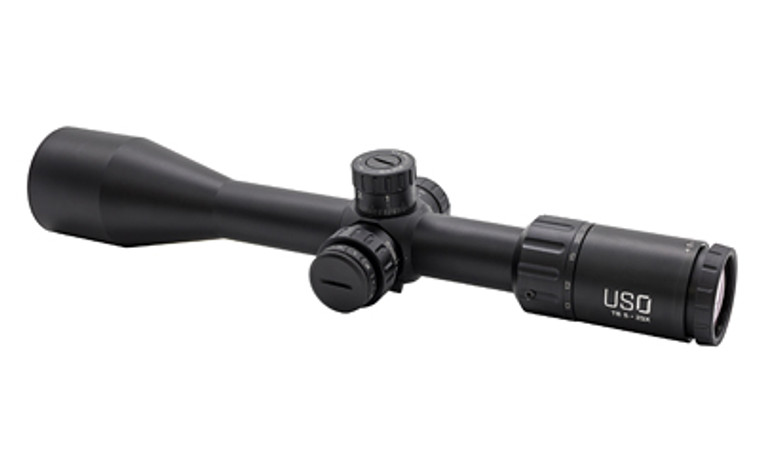 US Optics TS Series Rifle Scope  5-25X50mm  30mm Main Tube  Front Focal Plane  1/10 Mil Adjustments  Black Finish  Illuminated CMS Reticle TS-25X CMS