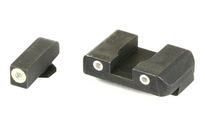 AmeriGlo Glock Pro-Glo Combination Set  Sights  Fits Glock 17 19 22 23 24 26 27 33 34 35 37 38 39  Green Tritium Lamp with Lumin. Green Outline Front  Green Tritium with White Outline Rear. GL-243