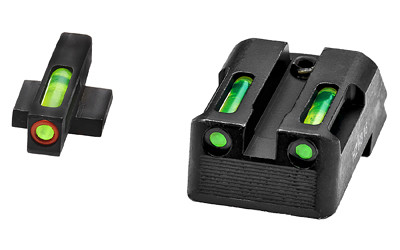 Hi-Viz LiteWave H3 Tritium/Litepipe Night Sights  Fits All Kimber 1911 Models with Fixed Sights  Green Front w/Orange Front Ring  Green Rear  Does Not Fit Kimber Micro KBN521